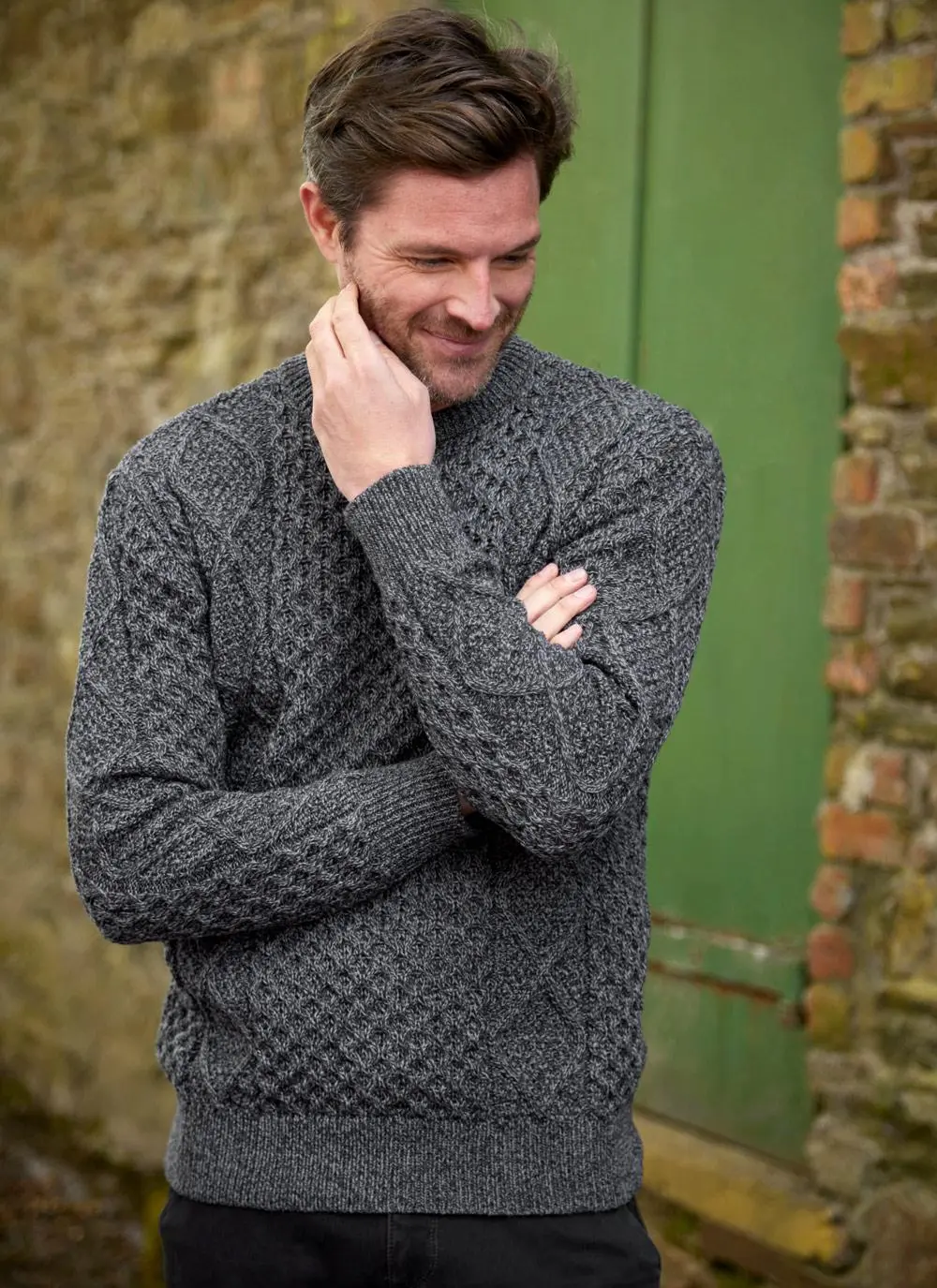 Connall Crew Neck Aran Sweater